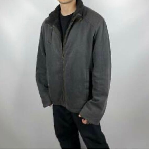 Vintage Dolce & Gabbana Men's Black Cotton Sherpa Lined Full Zip Jacket Size L